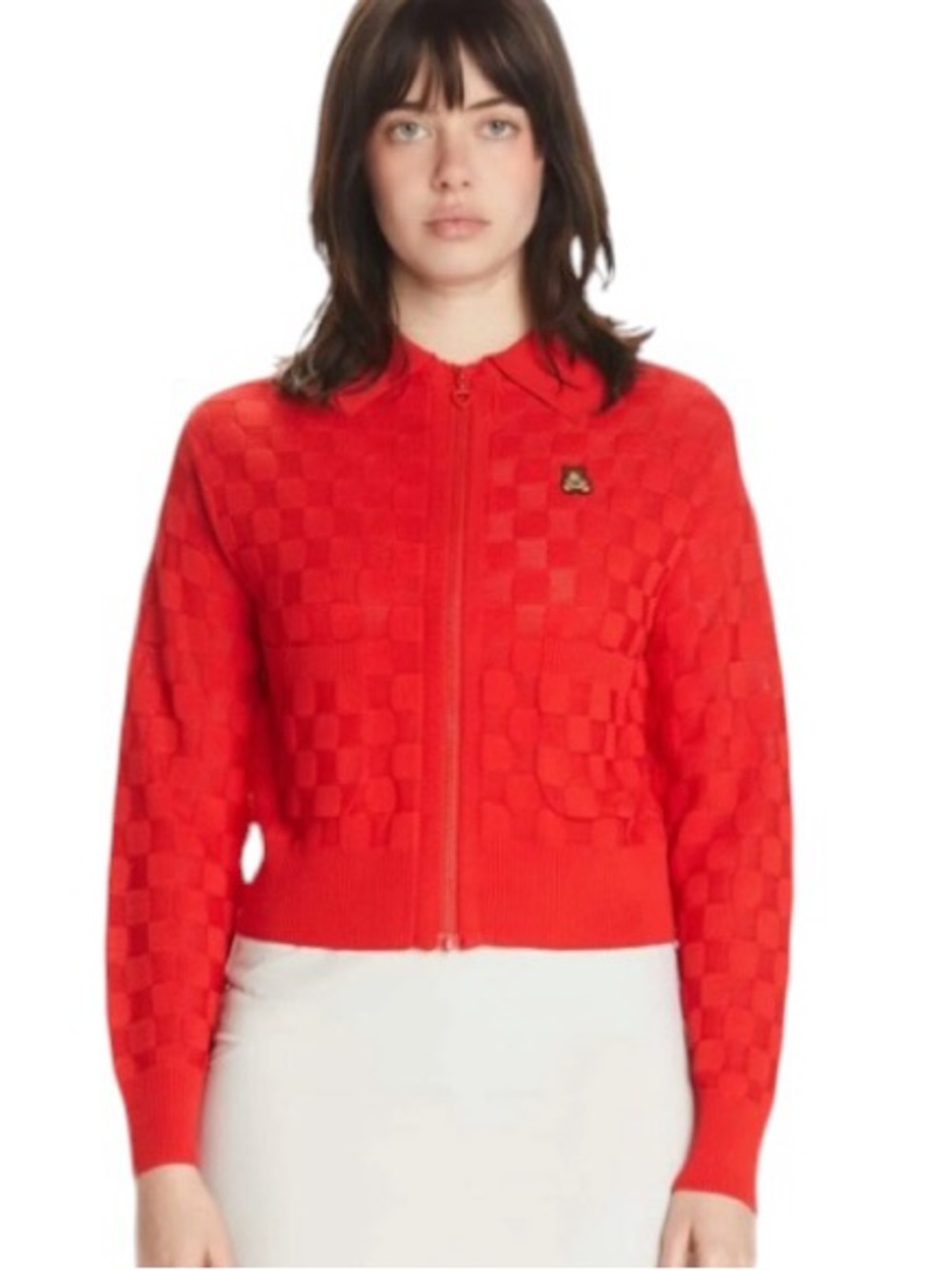 TEDDY FRESH Red Zipper Front Cardigan
